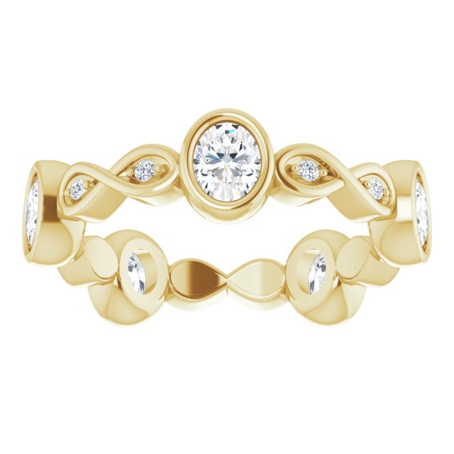 1.14 ct. Oval & Round Diamond Eternity Band Infinity Style Wedding Ring-VIRABYANI